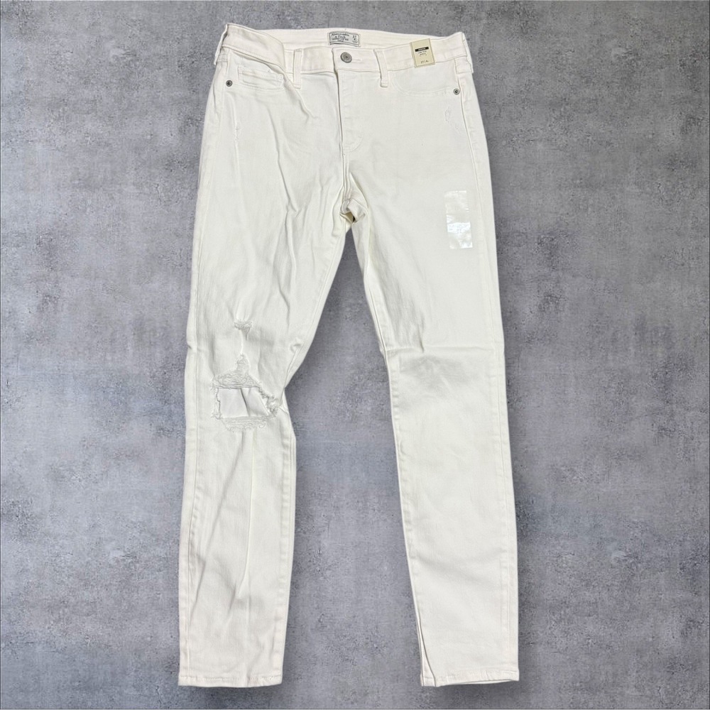 Abercrombie & Fitch Harper Low Rise Ankle‎ Straight  27/4R White Woman's NWT